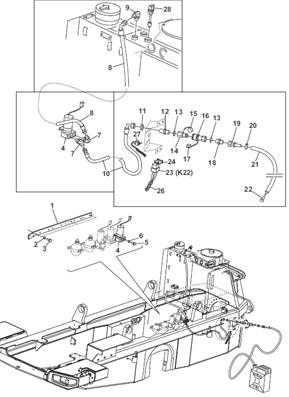 Hydraulic and fuel filling pump, assembly 7029864