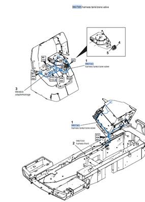 Hydraulic reservoir harness, assembly 9991345