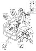 Forward drive motor, hydraulic lines 9991874S2
