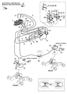 Service brakes, hydraulic lines 9991962