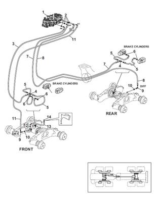 Bogie, hydraulic lines 9992410