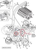 Turret rotation motor, hydraulic lines 9992745S2