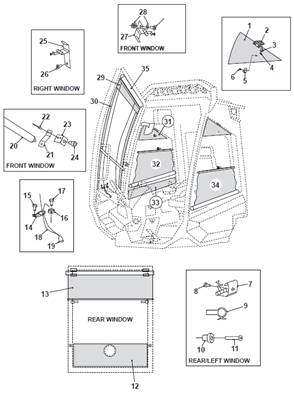 Window sun visors, assembly 9992879S2