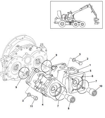 Hydraulic pumps, assembly 99929177