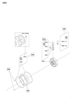 Turret rotation motor with brakes, piston 99929297