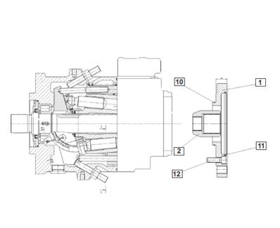 Harvesting head hydraulic pump, adapter plate 99929450