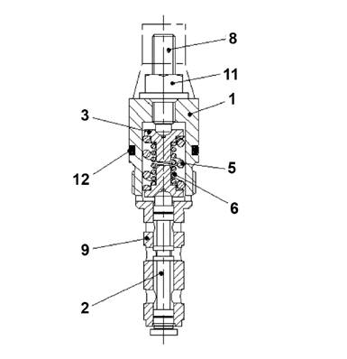 Harvesting head hydraulic pump, control valve 02088366