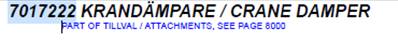 Crane shock absorber, assembly 7017222