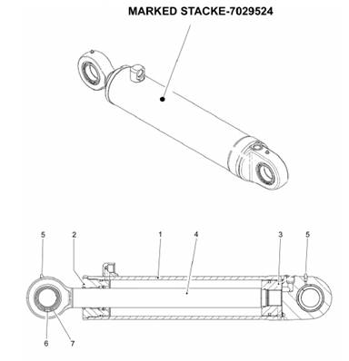 Rear pendulum arm, hydraulic cylinders 7029524