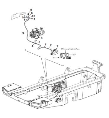 Transmission pump, hydraulic lines 9903628