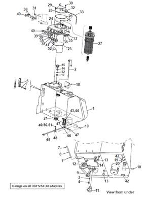 Hydraulic tank, assembly 9905579S2