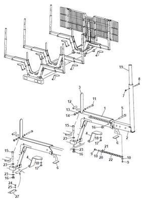Mechanical/hydraulic cradles, assembly 9991507