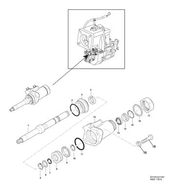 Gearbox gear selector, assembly 99929203