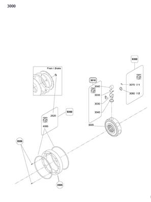 Turret rotation motor with brakes, piston 99929380