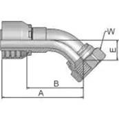 Crimp fitting Parker JIC 3/4 - 45° - Series 48 13V48-8-8