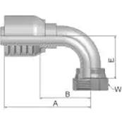 Crimp fitting Parker ORFS 1 3/16 - 90° - Series 70 1J970-12-12-SM