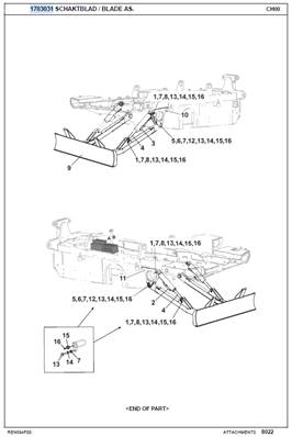 Earthmoving blade, mounting 1703031