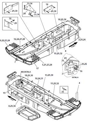 Rear frame, assembly 9991128S2