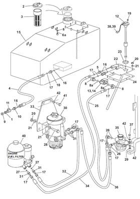 Fuel lines, mounting 9992212S2