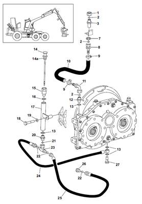 Transmission pump, hydraulic lines 9992219