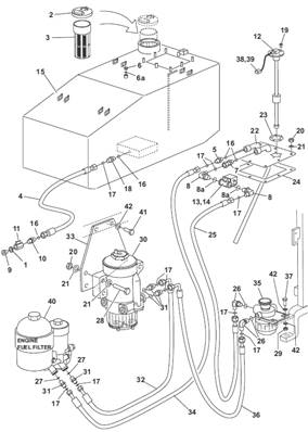 Fuel lines, mounting 9992277S2