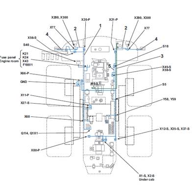 Front frame harness, mounting 9992373