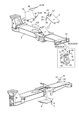 Rear frame, assembly 9992431