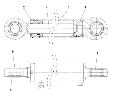 Hydraulic steering cylinder, assembly 9992533