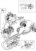 Rear drive motor, hydraulic lines 9992711S2