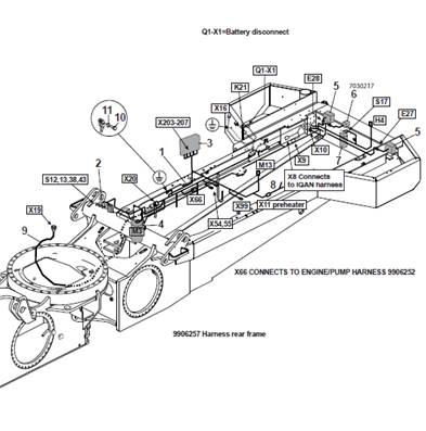 Rear frame harness, assembly 9992764