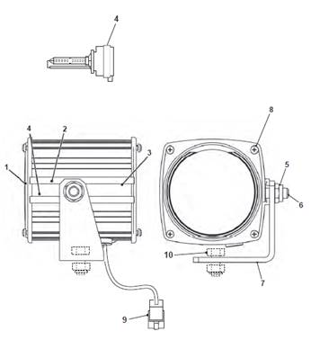 XENON work lights, mounting 9992777