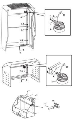 Bonnet lamp, assembly 9992888