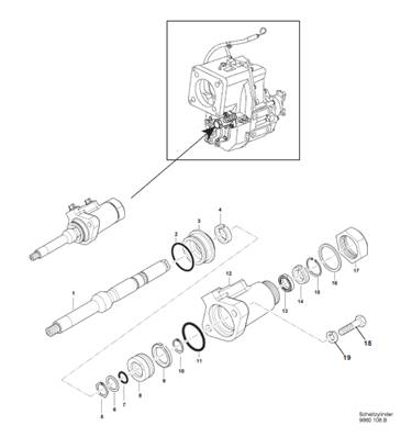 Gearbox gear selector, assembly 99929105