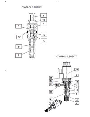 Harvesting head hydraulic pump, control valve 9993009