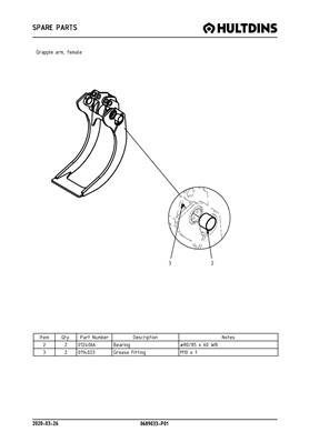 Grapple arm, female 0689033P01