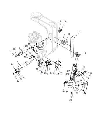 Felling link, assembly LM043537