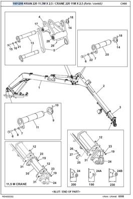 Crane 220 11,5m, assembly 1601206S2