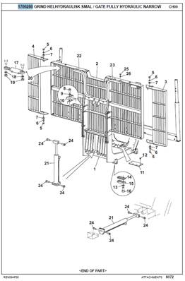 Hydraulic removable grid, mounting 1700280