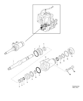 Gearbox gear selector, assembly 7020808