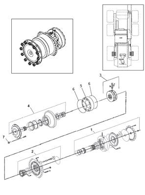 Rear feed motor, assembly 9901337