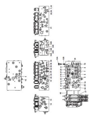 Main hydraulic distributor, assembly 9904096