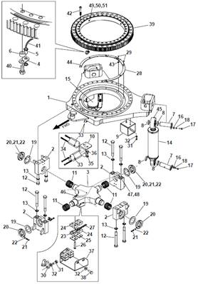 Swing plate, assembly 9991136S2