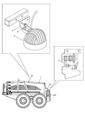Bonnet lamp harness, fitting 9991224