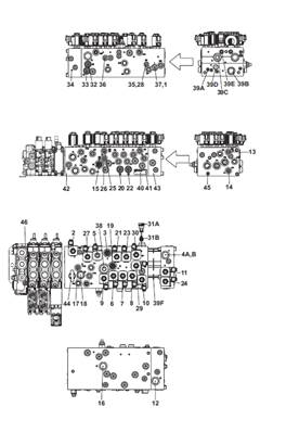 Main hydraulic distributor, assembly 9991316S2