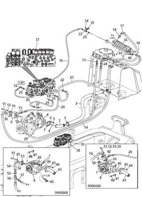 Crane pump, hydraulic lines 9991526S2