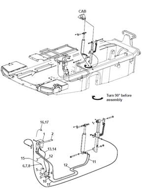 Electric cab tilt, assembly 9991573