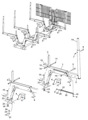 Mechanical/hydraulic cradles, assembly 9991580