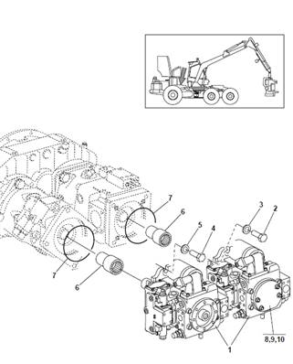 Hydraulic pumps, assembly 9991700