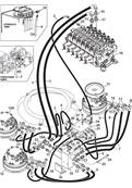 Turret rotation motor, hydraulic lines 9991732S2