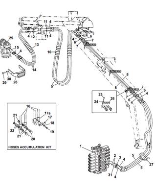 Rotator, hydraulic lines 9991925S2